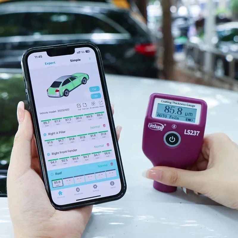 Paint Thickness Gauge - 車の塗装厚さ計,タイプCの負荷,チェック,自動コーティング,鉄パテの識別,3色で回転可能なスクリーン,ls237