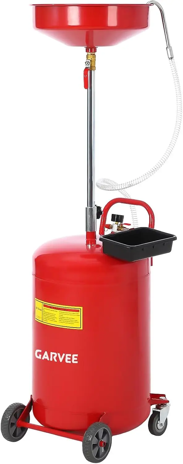 Oil Drain Tank - 20ガロン廃油排出タンク、ポータブルオイル排出容器、エア式ドレン装置、液体燃料移送排水装置、調整可能