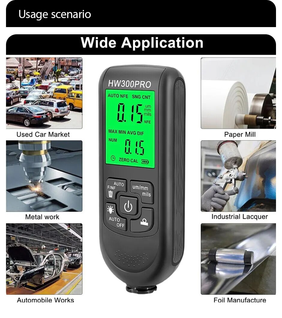 HW-300PRO 車の塗装膜自動膜厚計 0-2000UM  - Paint Thickness Gauge のレビューと価格