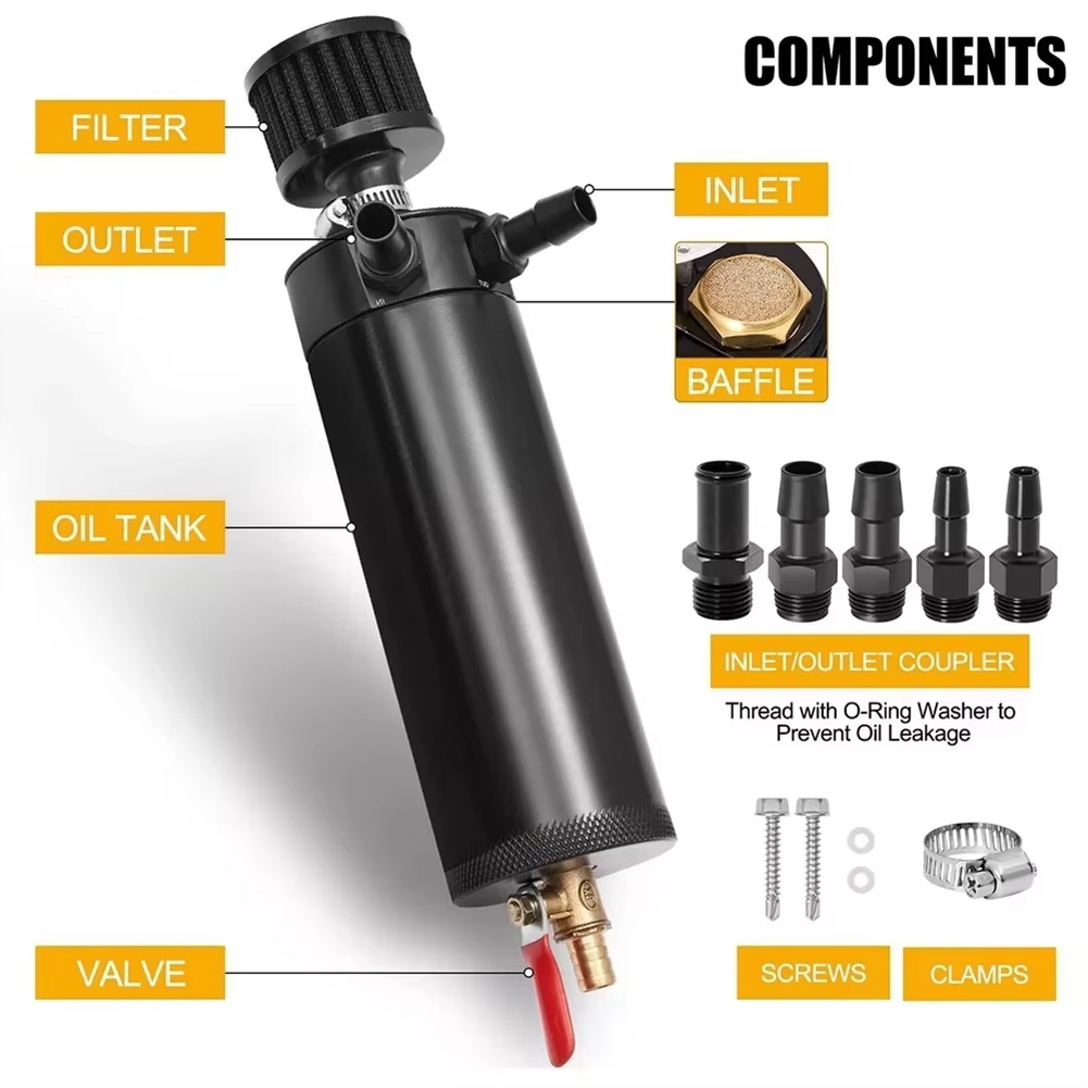 GOODT37C ユニバーサル2ポートアルミ製750mlバッ - Oil Drain Tank のレビューと価格