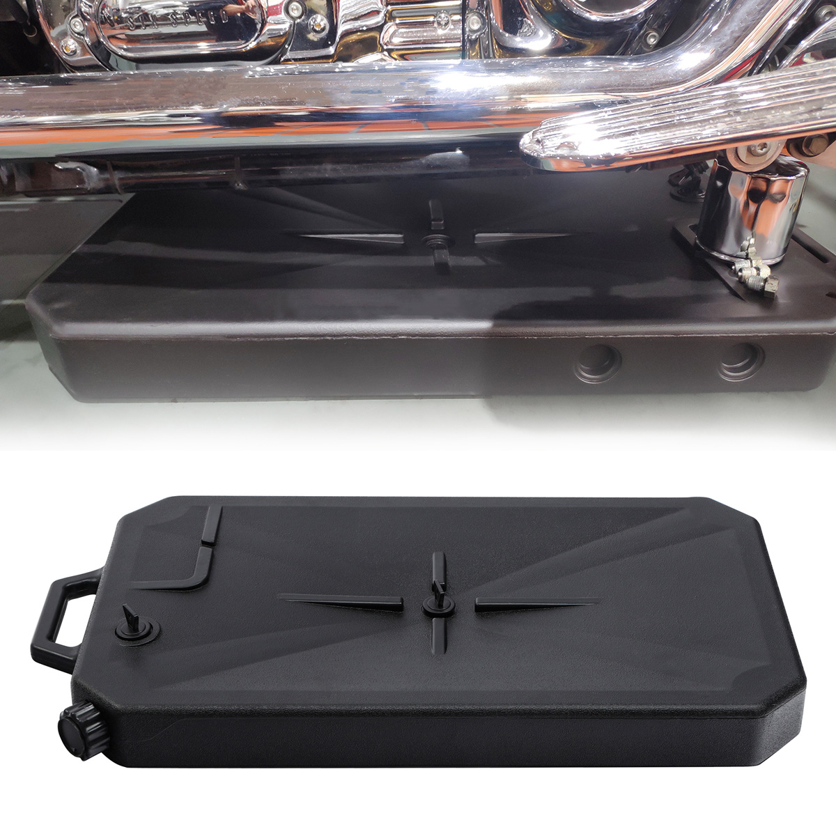 オートバイ abs ロープロファイルオイルパン w/スパウト - Oil Drain Tank のレビューと価格