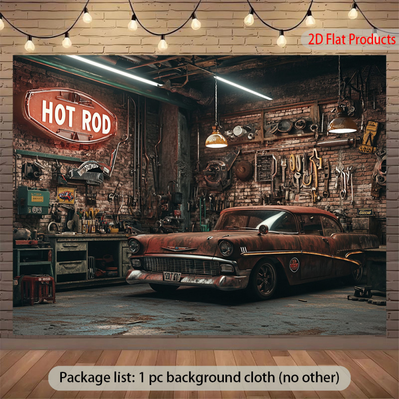 1ヴィンテージカーガレージバナー背景 - ヴィンテージ195 - Auto Repair Shop Background のレビューと価格