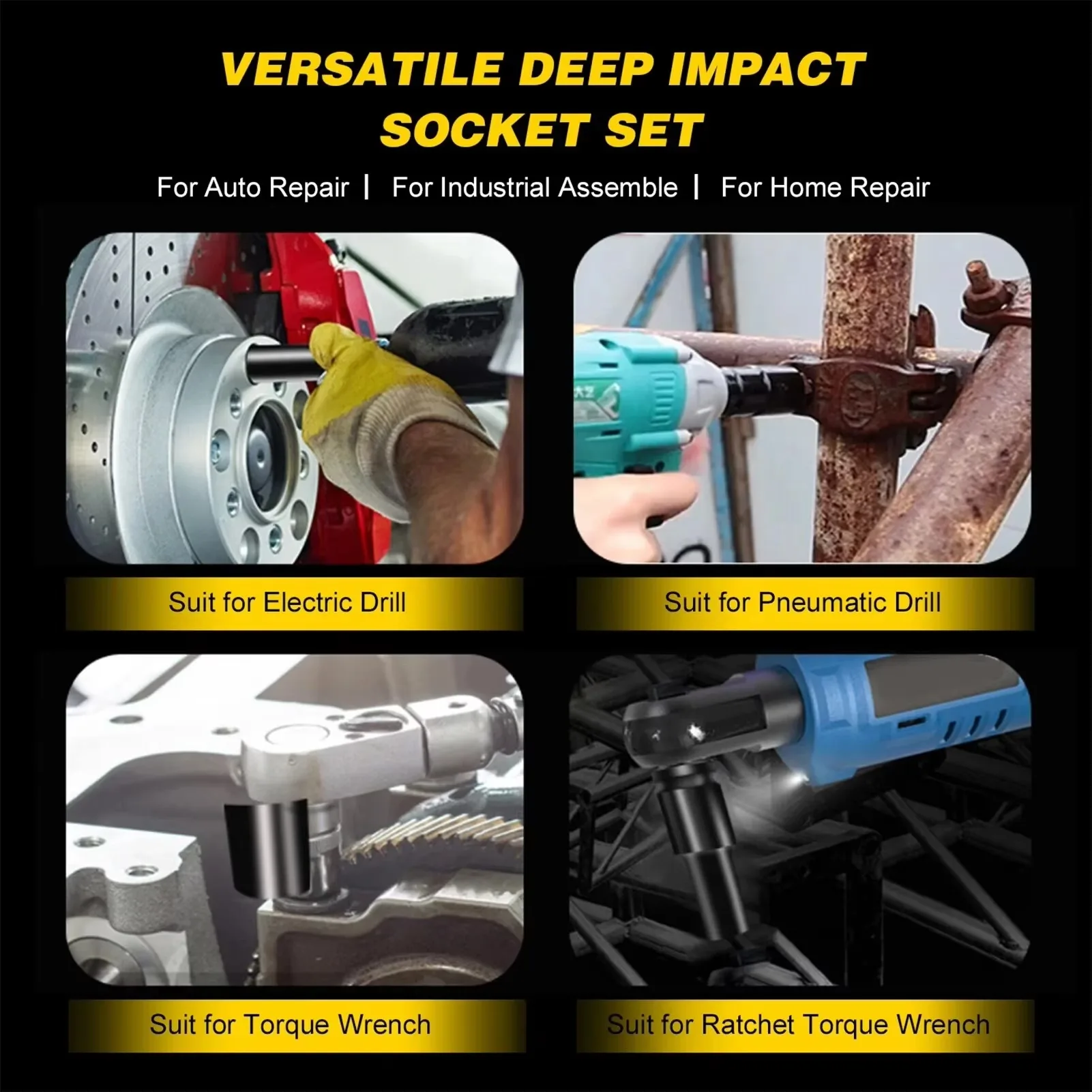 10個入りメートル規格インパクトソケットレンチセット 1/2 - Pneumatic Impact Wrench のレビューと価格