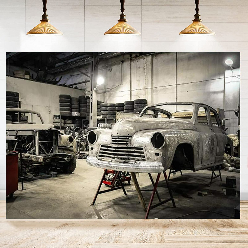 自動車修理工場タイヤライト写真撮影背景幕スタジオ背景装飾バナ - Auto Repair Shop Background のレビューと価格