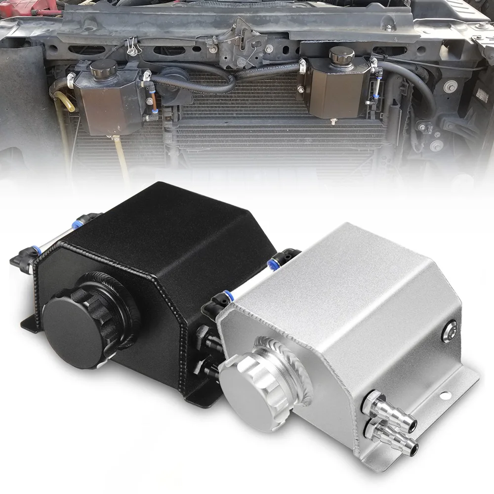 1L シルバーアルミニウムクーラントラジエーターオーバーフロ - Oil Drain Tank のレビューと価格