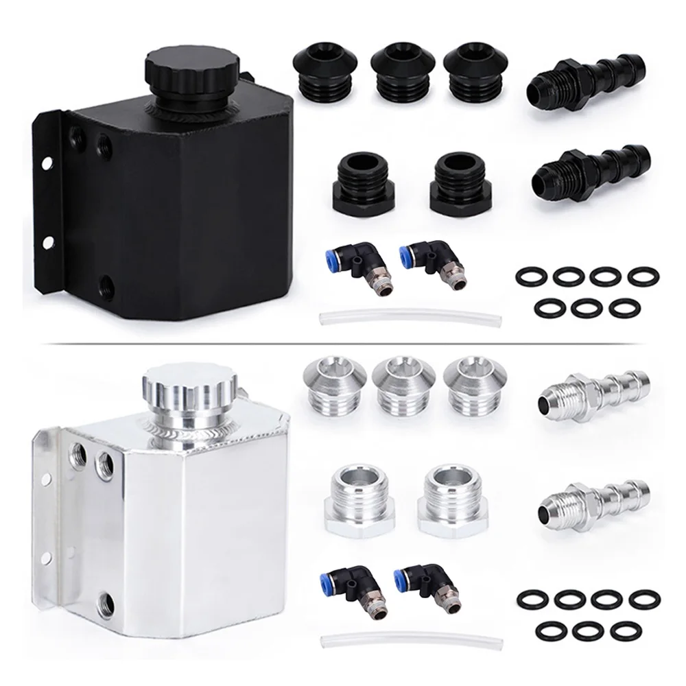1L シルバーアルミニウムクーラントラジエーターオーバーフロ - Oil Drain Tank のレビューと価格