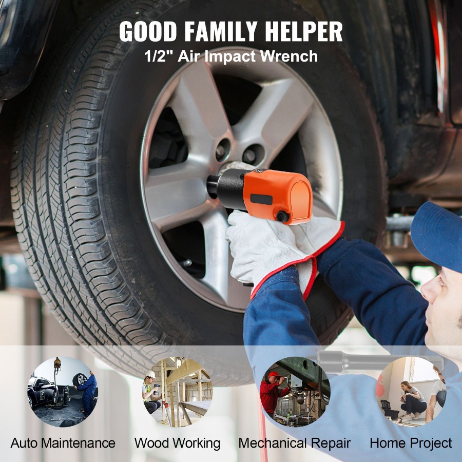 エアインパクトレンチ 1/2インチドライブ 空気圧工具 自動 - Pneumatic Impact Wrench のレビューと価格